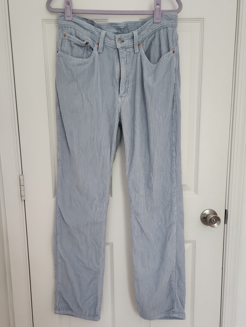 Levi's 514 Straight Fit Corduroy Pants Light Blue 34x32 Men's
